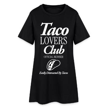 Taco Lovers CLub - Frauen T-Shirt-Kleid - Schwarz - Vorne