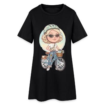 Adorable Cycliste Pastel - Robe T-shirt Femme - noir - Devant