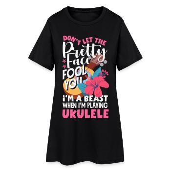 Designs et expressions amusantes de ukulélé - Robe T-shirt Femme - noir - Devant