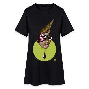 Collage numérique surréaliste - Shell Bizu - Robe T-shirt Femme - noir - Devant