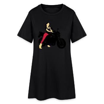Biker girl - Frauen T-Shirt-Kleid - Schwarz - Vorne
