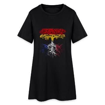 Allemand avec des racines françaises - Robe T-shirt Femme - noir - Devant