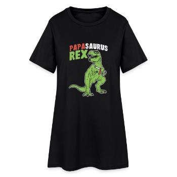 Papasaurus Rex - Fête des pères Herrentag Mannertag Papa - Robe T-shirt Femme - noir - Devant