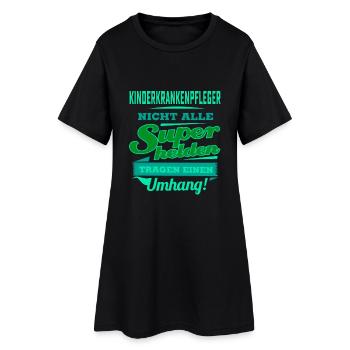 Superheld grünen Umhang - Kinderkrankenpfleger - - Frauen T-Shirt-Kleid - Schwarz - Vorne
