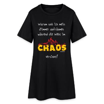 Welt im Chaos - Zimmer aufräumen - Frauen T-Shirt-Kleid - Schwarz - Vorne