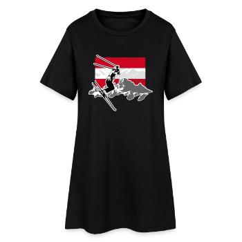 Austria Ski Alpine - Frauen T-Shirt-Kleid - Schwarz - Vorne