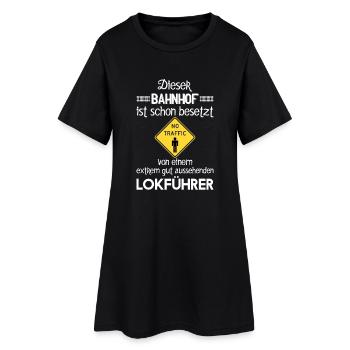 This station is already busy - Women’s T-Shirt Dress - black - Front