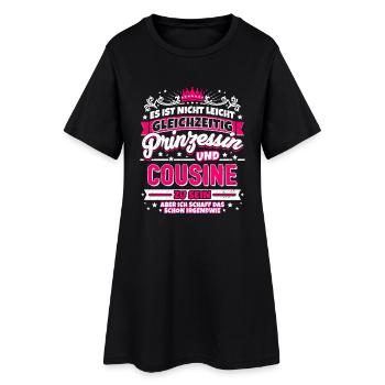 Prinzessin und Cousine - Frauen T-Shirt-Kleid - Schwarz - Vorne