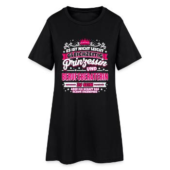 Prinzessin und Berufsberaterin - Frauen T-Shirt-Kleid - Schwarz - Vorne