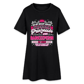 Prinzessin und Barkeeperin - Frauen T-Shirt-Kleid - Schwarz - Vorne
