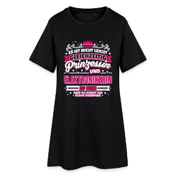 Prinzessin und Elektronikerin - Frauen T-Shirt-Kleid - Schwarz - Vorne
