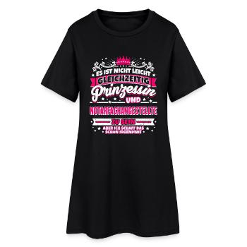 Prinzessin und Notarfachangestellte - Frauen T-Shirt-Kleid - Schwarz - Vorne