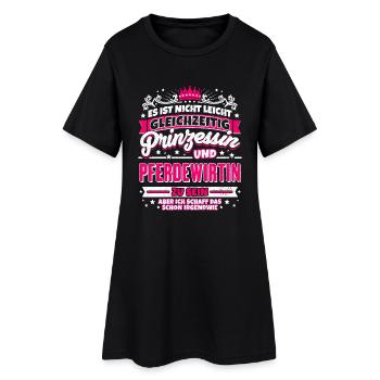Prinzessin und Pferdewirtin - Frauen T-Shirt-Kleid - Schwarz - Vorne
