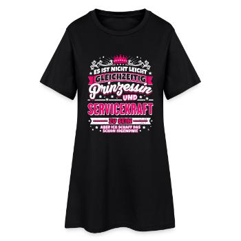 Prinzessin und Servicekraft - Frauen T-Shirt-Kleid - Schwarz - Vorne