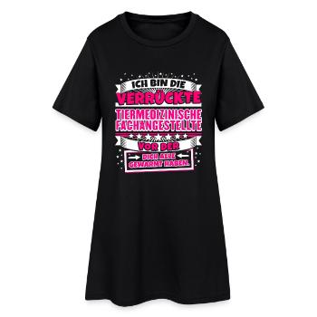 Die Verrückte Tiermedizinische Fachangestellte - Frauen T-Shirt-Kleid - Schwarz - Vorne