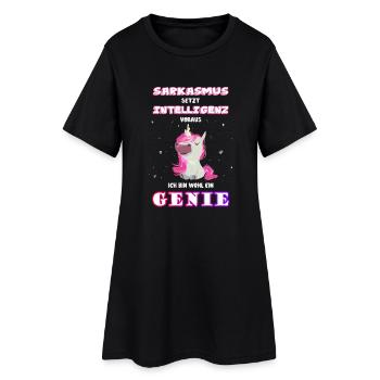 Sarkasmus Intelligenz Genie Einhorn Shirt - Frauen T-Shirt-Kleid - Schwarz - Vorne