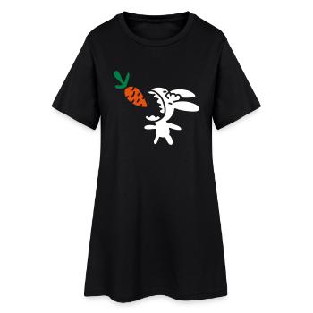 Lapin mange la carotte - 3 - Robe T-shirt Femme - noir - Devant