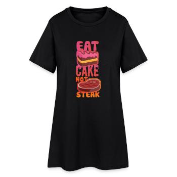Mangez le gâteau pas le steak - Robe T-shirt Femme - noir - Devant