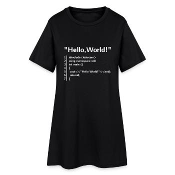 Hello World Program - Programmer T-Shirt - Women’s T-Shirt Dress - black - Front