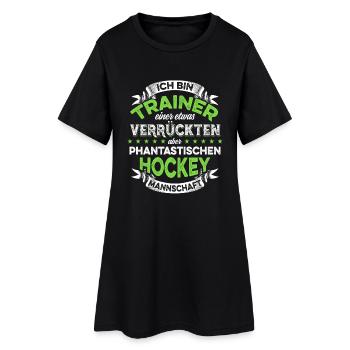 Trainer einer verrückten Hockey Mannschaft - Frauen T-Shirt-Kleid - Schwarz - Vorne