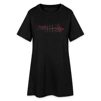 Moto amour cadeau rythme cardiaque bikers pouls ECG - Robe T-shirt Femme - noir - Devant