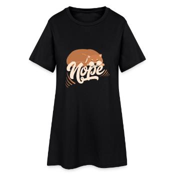 Chien Nope - Shiba Inu paresseux - Robe T-shirt Femme - noir - Devant