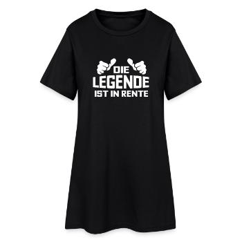 Die Legende ist in Rente - Frauen T-Shirt-Kleid - Schwarz - Vorne