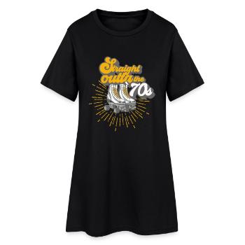 Cadeaux de tee-shirt tout droit sorti des années 70 - Robe T-shirt Femme - noir - Devant