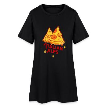 Pizza - Alpes italiennes - Robe T-shirt Femme - noir - Devant