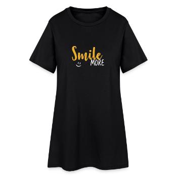 Sourire Plus Sourire Motivation Inspiration Smiley - Robe T-shirt Femme - noir - Devant