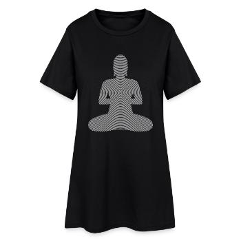 Hynotic BOUDDHA blanc - Robe T-shirt Femme - noir - Devant