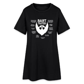 Bartfakten / Bart-Fakten (weiß) - Frauen T-Shirt-Kleid - Schwarz - Vorne
