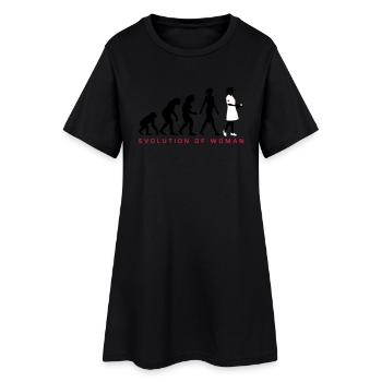 evolution_krankenschwester_122012_c_3c - Frauen T-Shirt-Kleid - Schwarz - Vorne