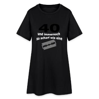 40. Geburtstag – 40 scharf wie eine Rasierklinge - Frauen T-Shirt-Kleid - Schwarz - Vorne