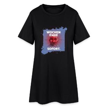 Wochenende SOFORT. - Frauen T-Shirt-Kleid - Schwarz - Vorne