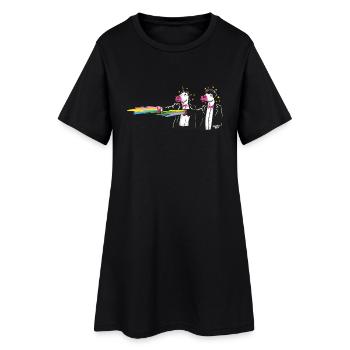 unicorns & rainbows - Robe T-shirt Femme - noir - Devant