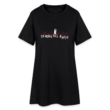Chemin de Saint-Jacques Pèlerin Heartbeat Camino del Norte - Robe T-shirt Femme - noir - Devant