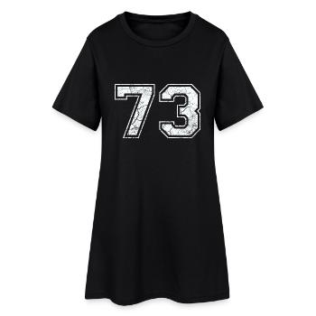 73 in white in the used look - Women’s T-Shirt Dress - black - Front
