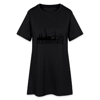 Hambourg horizon - Robe T-shirt Femme - noir - Devant