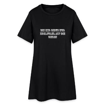 Edelstahl Metal Geschenk - Frauen T-Shirt-Kleid - Schwarz - Vorne