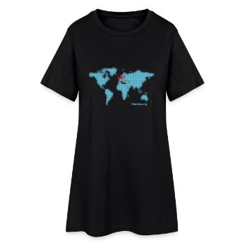 hambourg carte du monde - Robe T-shirt Femme - noir - Devant
