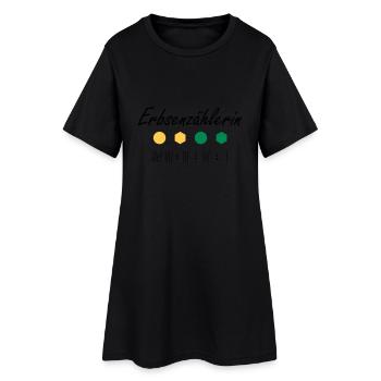Erbsenzählerin - Frauen T-Shirt-Kleid - Schwarz - Vorne
