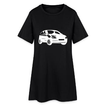 Auto - Frauen T-Shirt-Kleid - Schwarz - Vorne