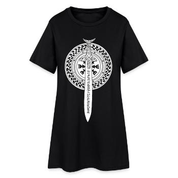 épée et bouclier viking (blanc) - Robe T-shirt Femme - noir - Devant