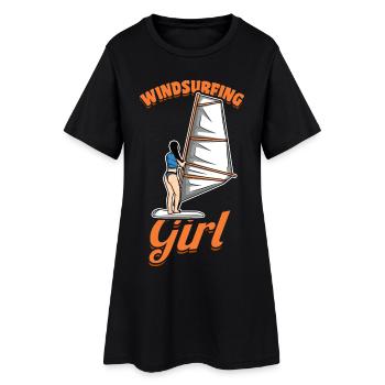Fille Windsurfer - Robe T-shirt Femme - noir - Devant