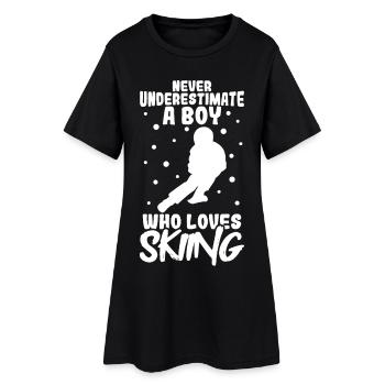 Garçon de ski - Robe T-shirt Femme - noir - Devant