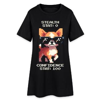 Schleichen 0, Selbstvertrauen 100 | Chihuahua - Frauen T-Shirt-Kleid - Schwarz - Vorne