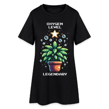 Oxygen Level Legendary | Plant Power Gaming - Women’s T-Shirt Dress - black - Front