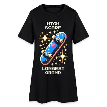 Meilleur score : Grind le plus long | Skateboard - Robe T-shirt Femme - noir - Devant