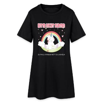 S'il vous plaît ne pas flirter! licorne - Robe T-shirt Femme - noir - Devant